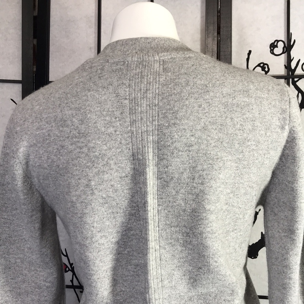 🐲💙  Maeve by Anthropologie Cashmere Collection Essa Grey Button Down Cardigan - Picture 5 of 15